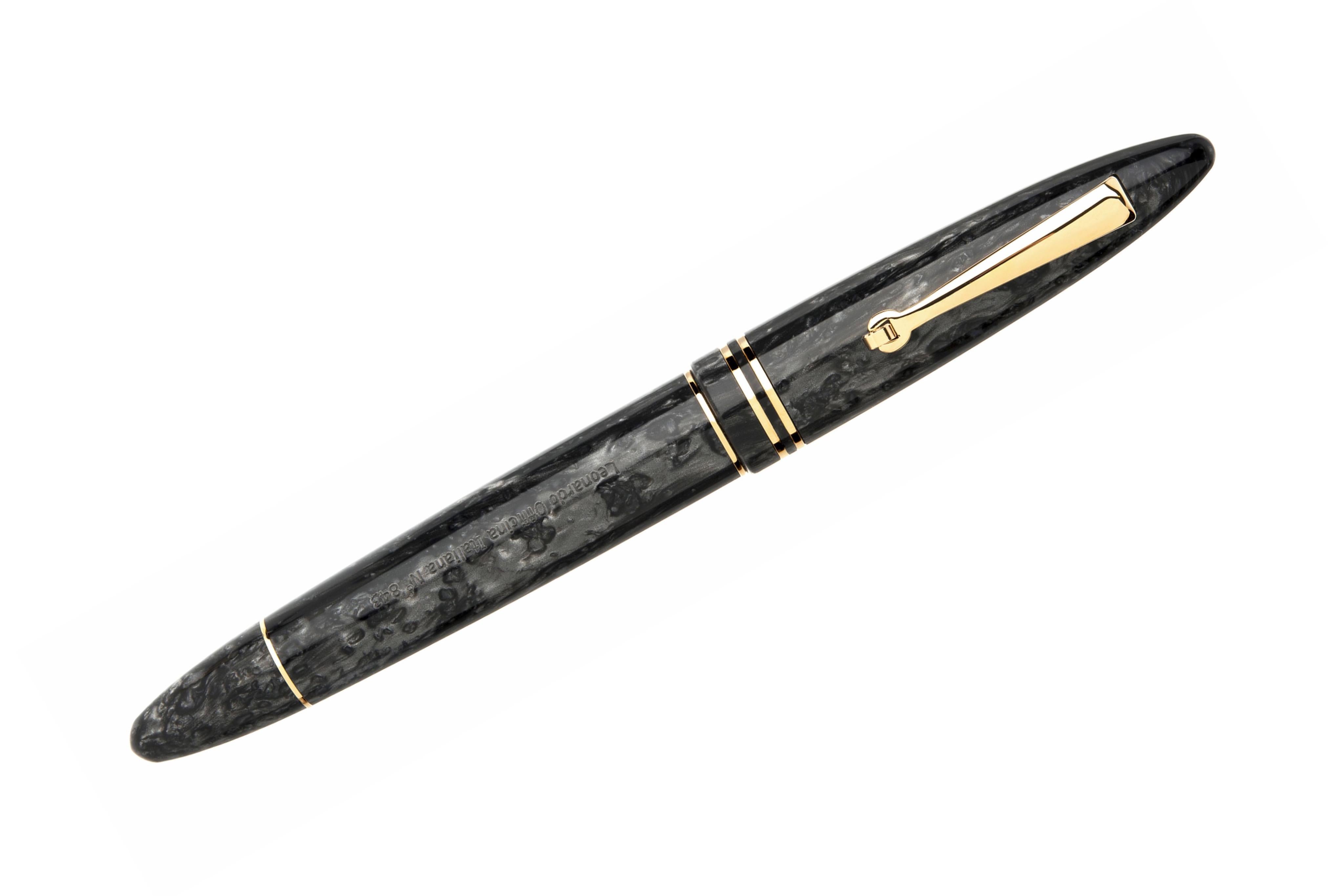 Leonardo Furore Fountain Pen - Vulcano Grey RT-Galen Leather