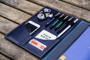 Moleskine Professional Workbook A4 Cover, Leather Compendium - Navy Blue-Galen Leather