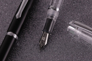 Narwhal Fountain Pen - Clear Demonstrator + Leather Pen Sleeve-Galen Leather