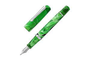 Narwhal Fountain Pen - Merman Green + Leather Pen Sleeve-Galen Leather