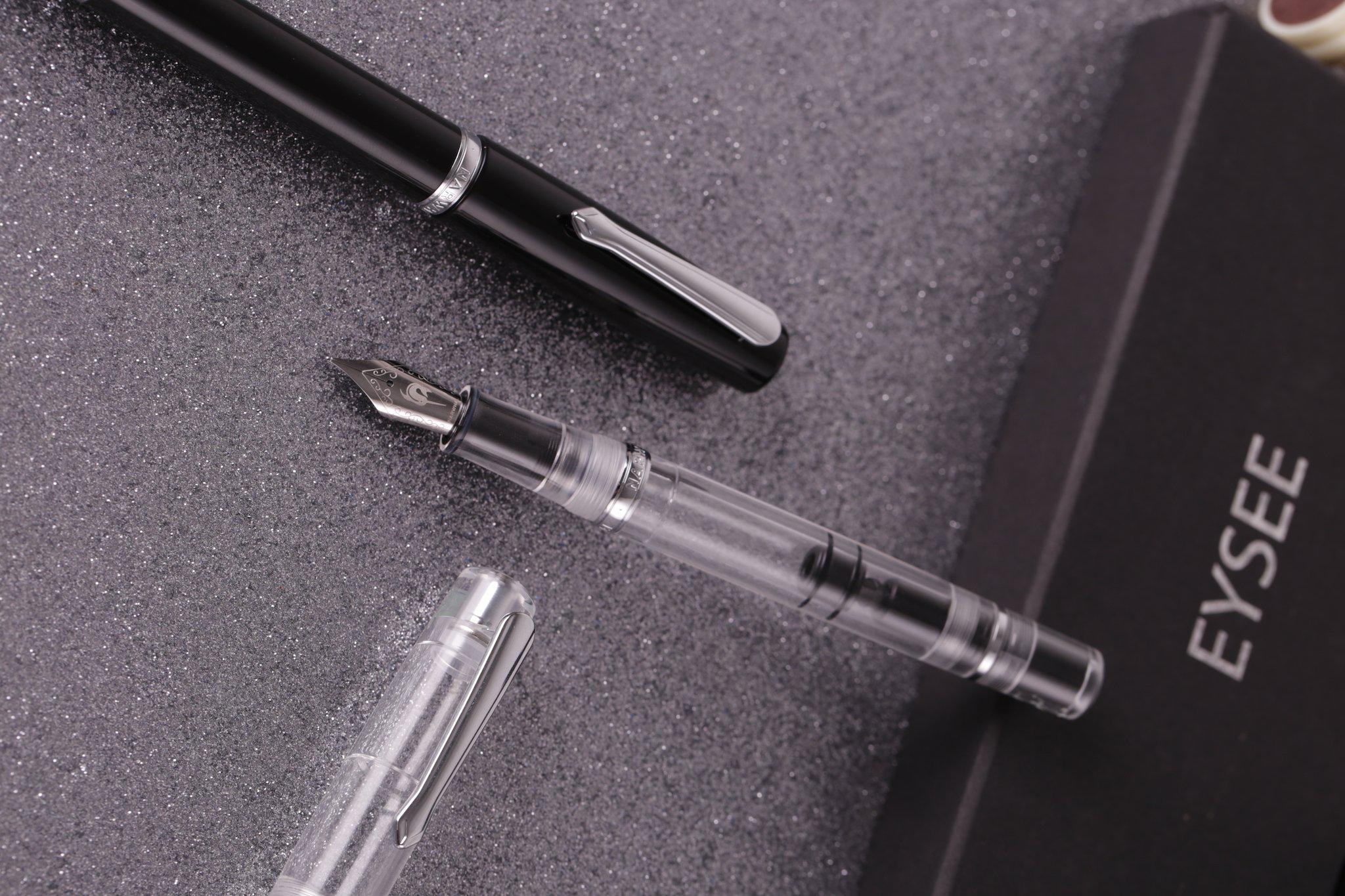 Narwhal Fountain Pen - Original Black+ Leather Pen Sleeve-Galen Leather