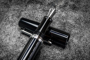 Narwhal Fountain Pen - Original Black+ Leather Pen Sleeve-Galen Leather