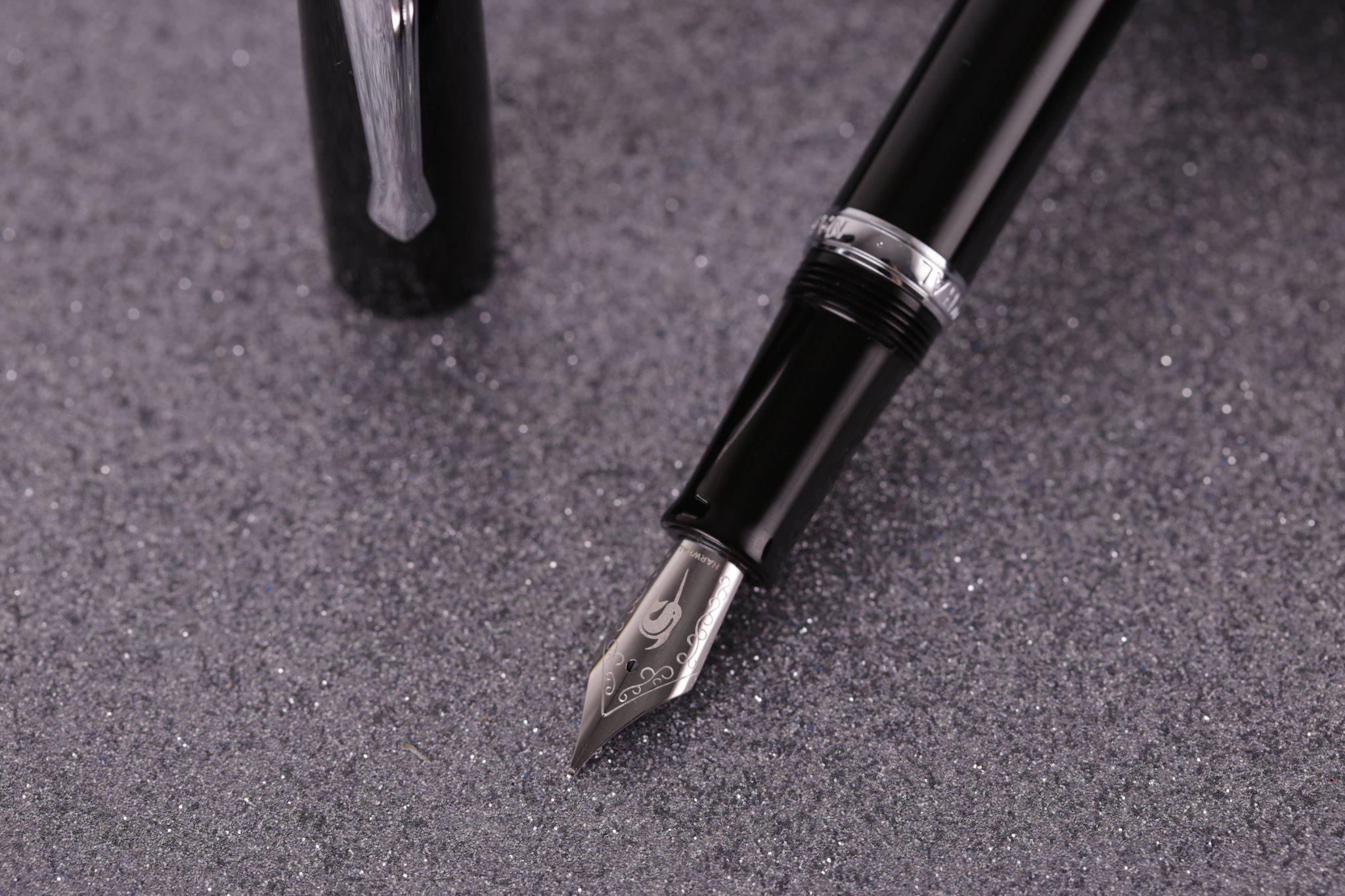 Narwhal Fountain Pen - Original Black+ Leather Pen Sleeve-Galen Leather