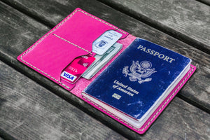 No.06 Leather Passport Holder - Pink-Galen Leather