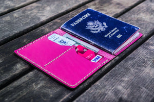 No.06 Leather Passport Holder - Pink-Galen Leather