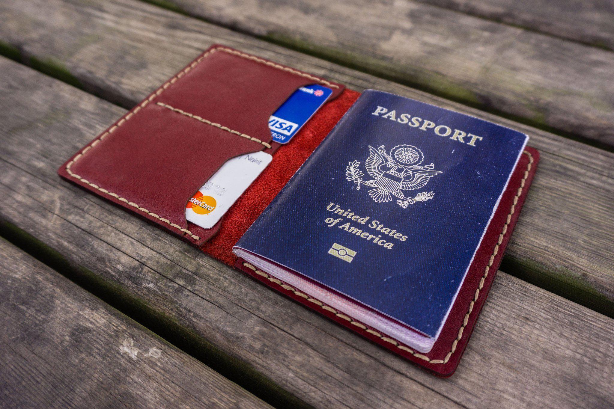 No.06 Leather Passport Holder-Red 1-Galen Leather