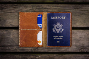 No.06 Leather Passport Holder-Rustic Brown-Galen Leather