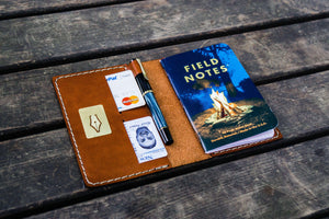 No.33 Personalized Leather Field Notes Cover - Chocolate Brown-Galen Leather