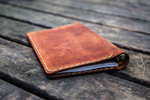 No.33 Personalized Leather Field Notes Cover - Crazy Horse Tan-Galen Leather