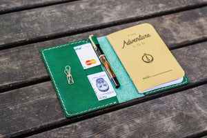No.33 Personalized Leather Field Notes Cover - Green-Galen Leather
