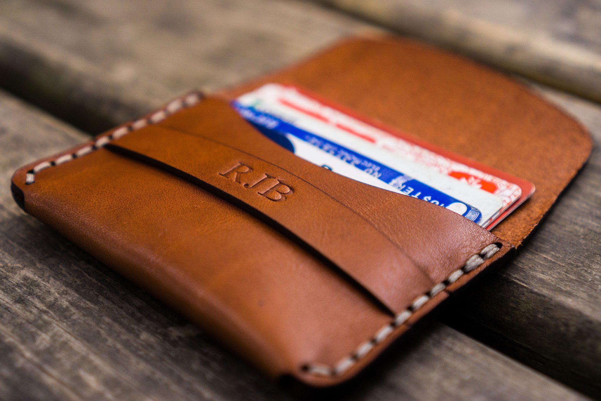 No.36 Personalized Basic Flap Handmade Leather Wallet - Brown-Galen Leather