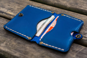 No.38 Personalized Minimalist Hanmade Leather Wallet - Blue-Galen Leather