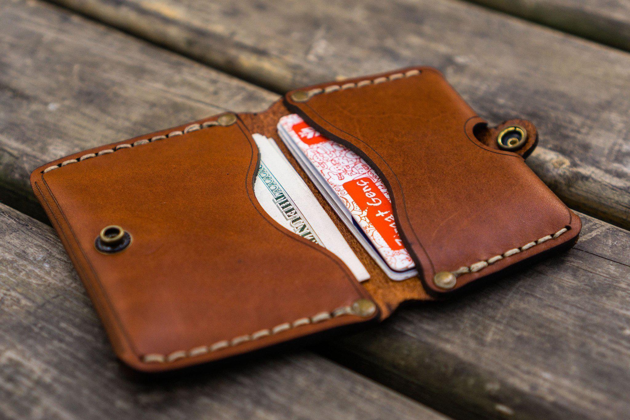 No.38 Personalized Minimalist Hanmade Leather Wallet - Brown-Galen Leather