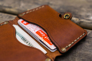 No.38 Personalized Minimalist Hanmade Leather Wallet - Brown-Galen Leather