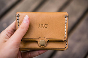 No.38 Personalized Minimalist Hanmade Leather Wallet - Natural-Galen Leather