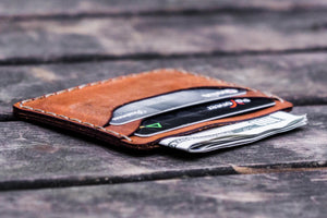 No.40 Handmade Leather Slim Card Wallet - Crazy Horse Tan-Galen Leather