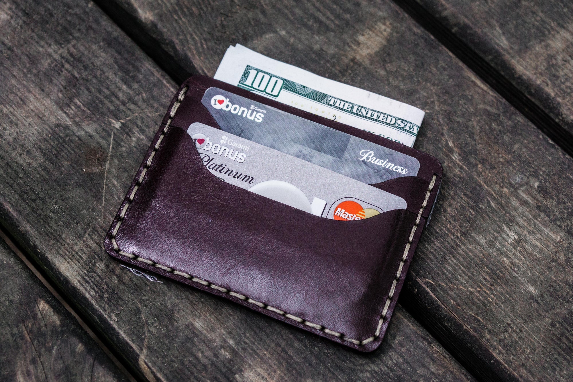 No.40 Handmade Leather Slim Card Wallet - Dark Brown-Galen Leather