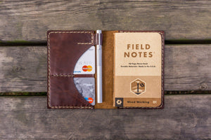 No.44 Personalized Leather Field Notes Cover - Brown-Galen Leather