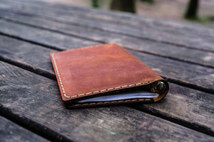 No.44 Personalized Leather Field Notes Cover - Crazy Horse Tan-Galen Leather