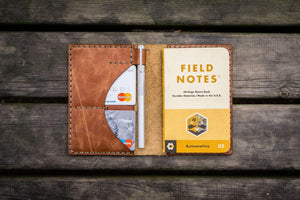 No.44 Personalized Leather Field Notes Cover - Rustic Brown-Galen Leather