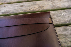 Personalized Leather MacBook Sleeves - Dark Brown-Galen Leather
