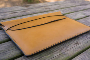 Personalized Leather MacBook Sleeves - Natural-Galen Leather
