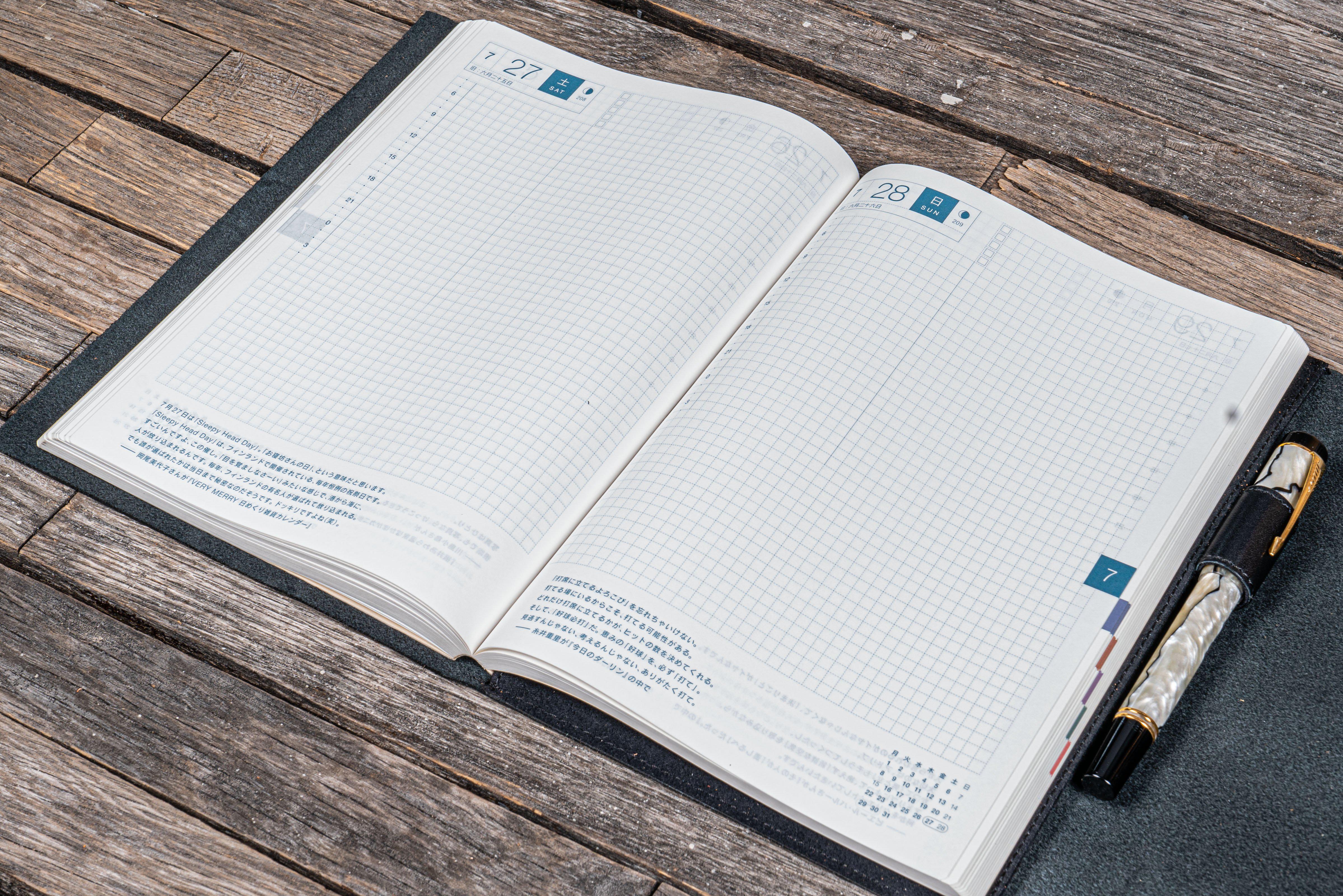 Refillable Leather Wrap Journal / Planner Cover - Black-Galen Leather