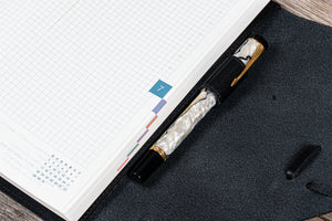 Refillable Leather Wrap Journal / Planner Cover - Black-Galen Leather