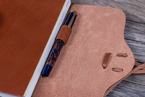 Refillable Leather Wrap Journal / Planner Cover - Brown-Galen Leather