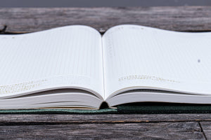 Refillable Leather Wrap Journal / Planner Cover - Crazy Horse Forest Green-Galen Leather