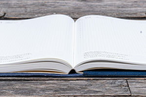 Refillable Leather Wrap Journal / Planner Cover - Crazy Horse Navy Blue-Galen Leather