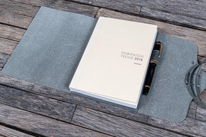 Refillable Leather Wrap Journal / Planner Cover - Crazy Horse Smoky-Galen Leather