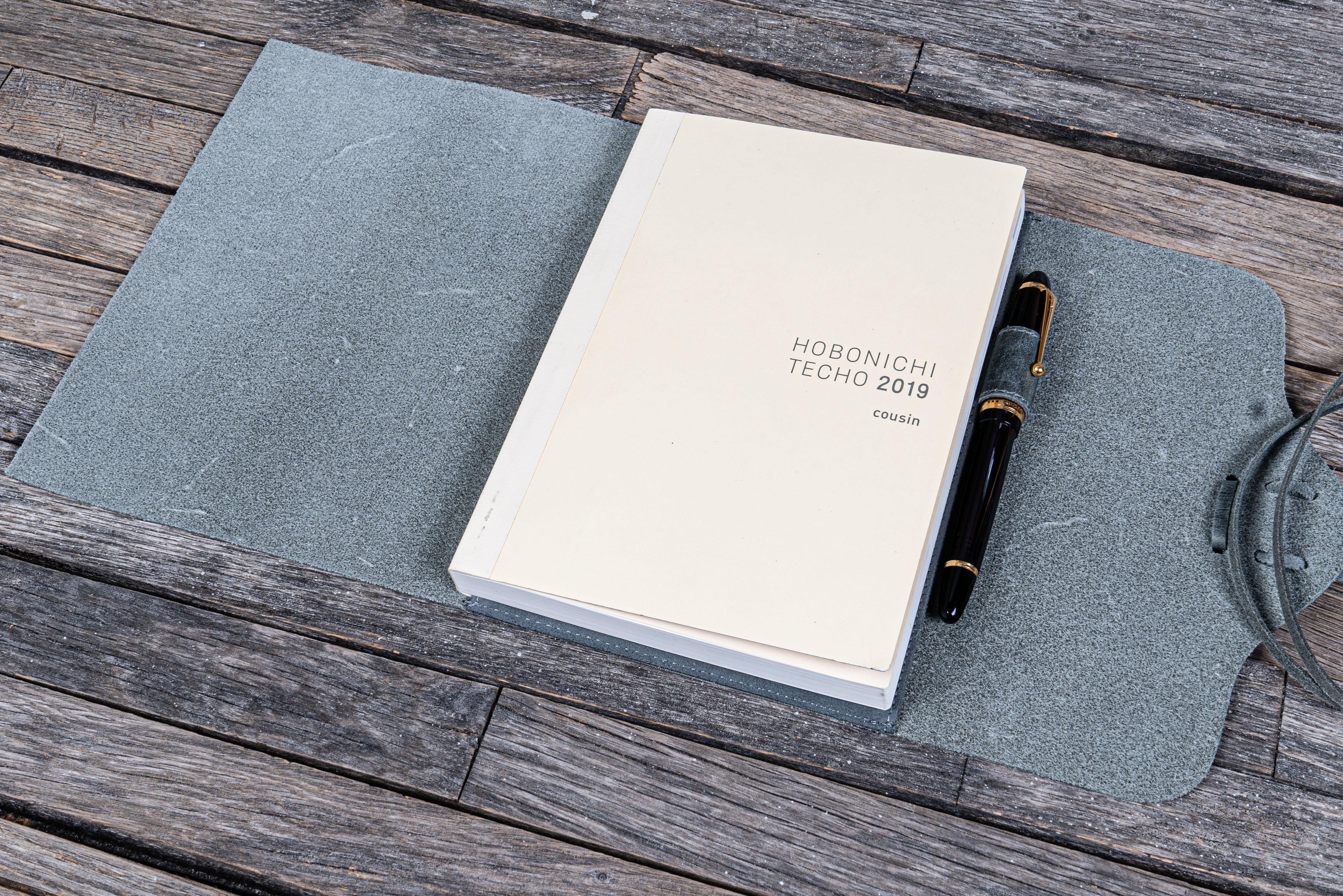 Refillable Leather Wrap Journal / Planner Cover - Crazy Horse Smoky-Galen Leather