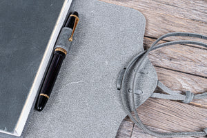 Refillable Leather Wrap Journal / Planner Cover - Crazy Horse Smoky-Galen Leather