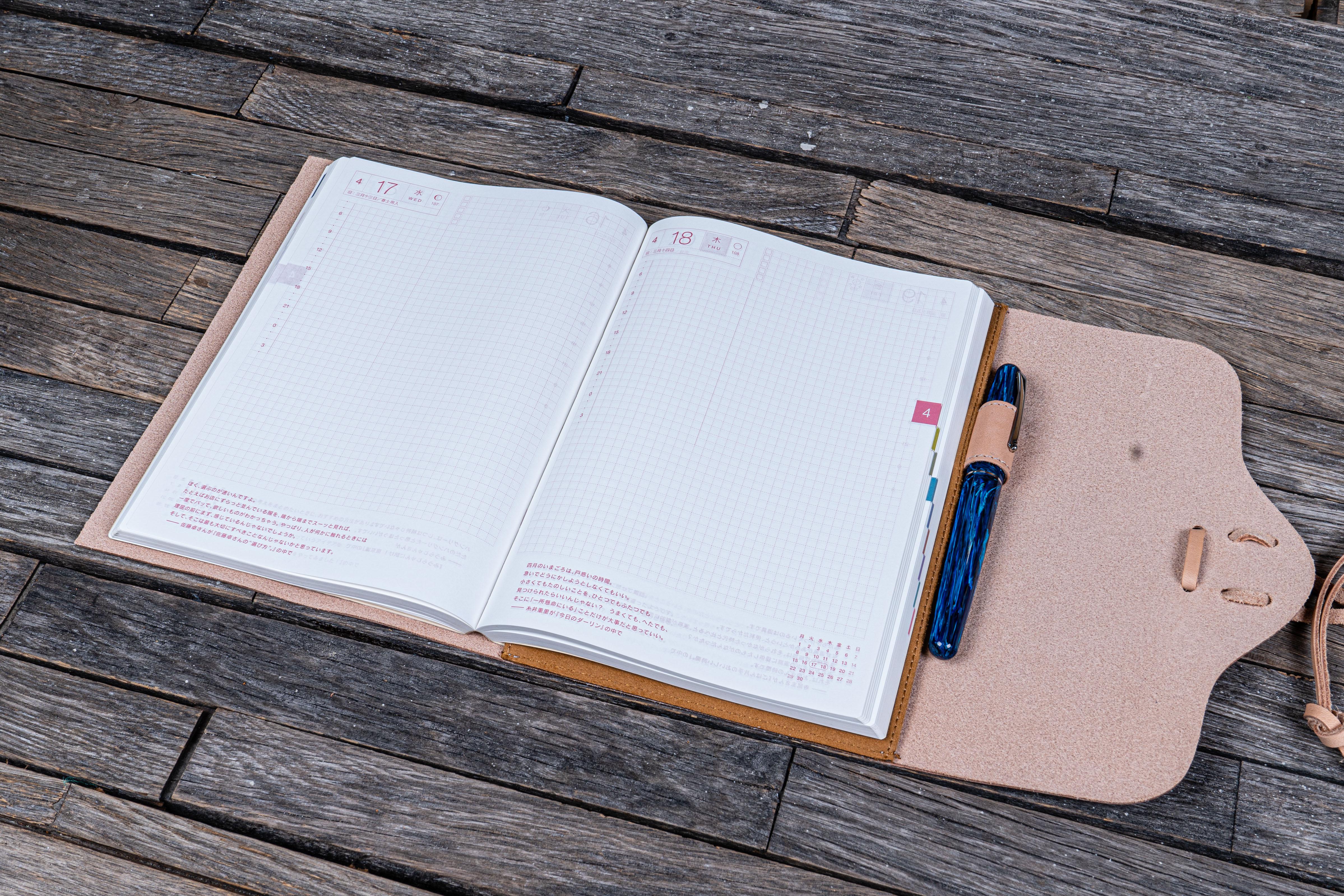 Refillable Leather Wrap Journal / Planner Cover - Undyed Leather-Galen Leather
