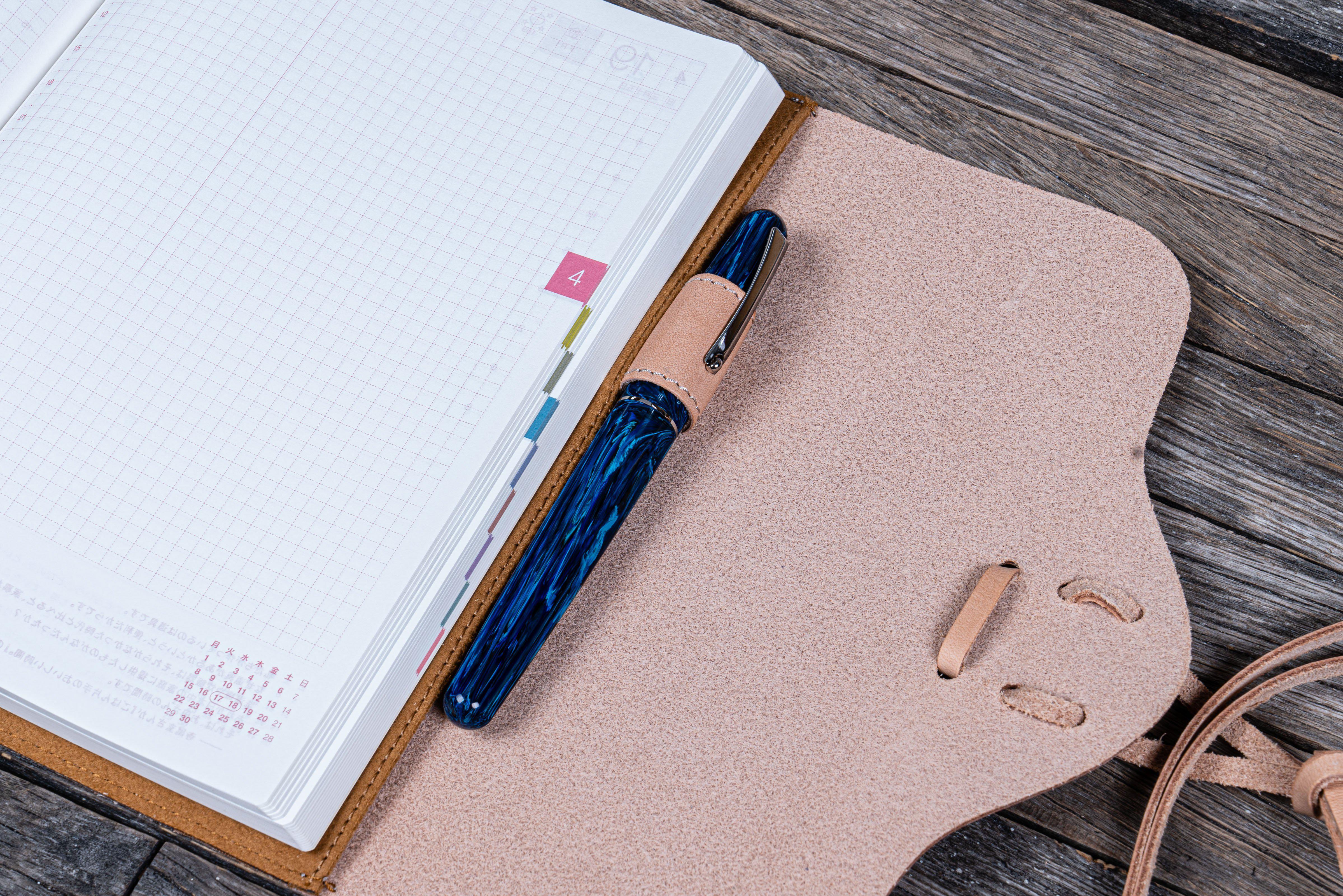 Refillable Leather Wrap Journal / Planner Cover - Undyed Leather-Galen Leather