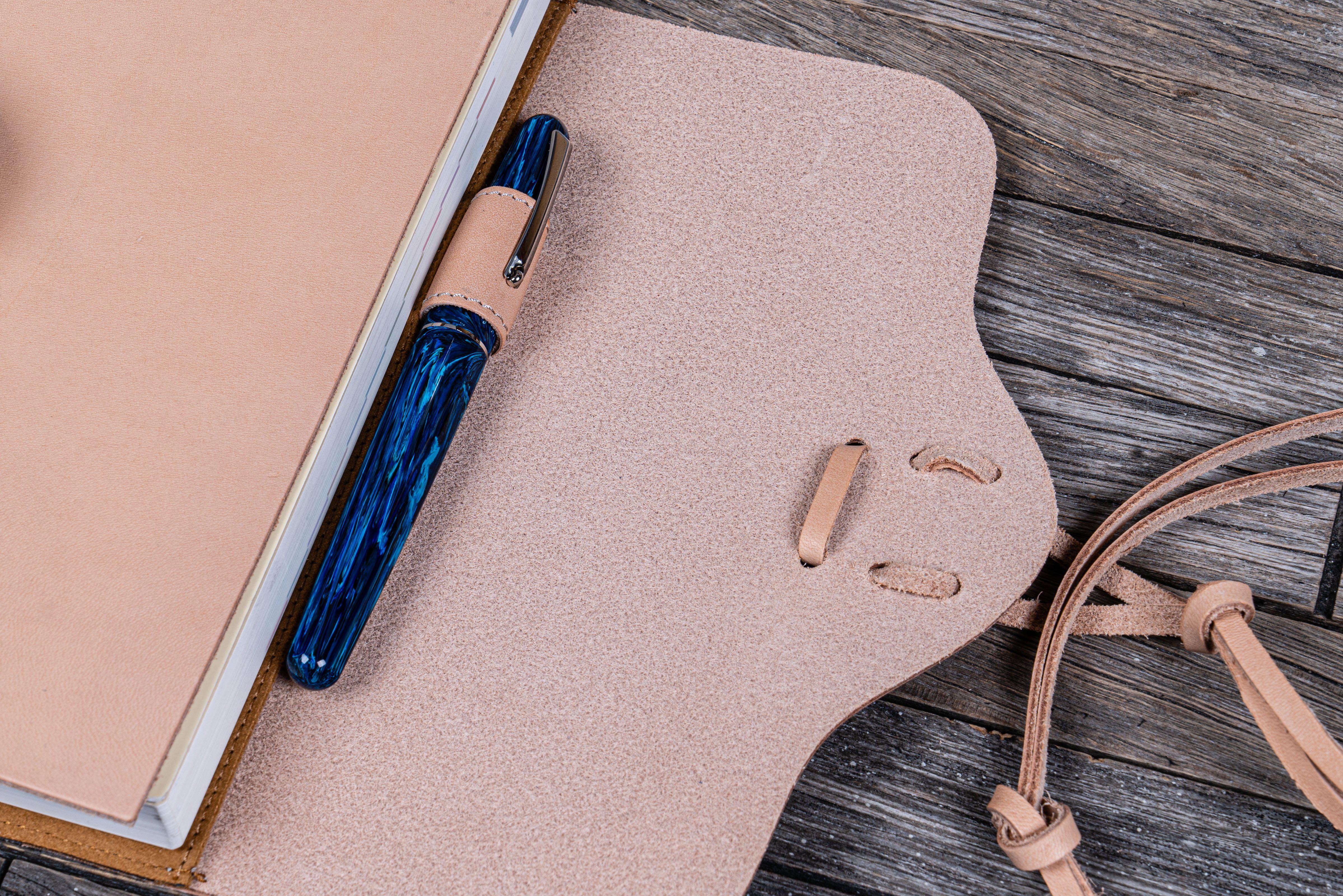 Refillable Leather Wrap Journal / Planner Cover - Undyed Leather-Galen Leather