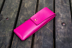 The Charcoal Leather Pencil Case for Blackwing Pencils - Pink-Galen Leather
