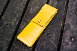 The Charcoal Leather Pencil Case for Blackwing Pencils - Yellow-Galen Leather