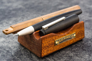 The Pen Rest Wooden Pen and Brush Stand - Mahogany-Galen Leather