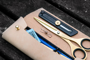 The Student Leather Pencil Case - Undyed Leather-Galen Leather