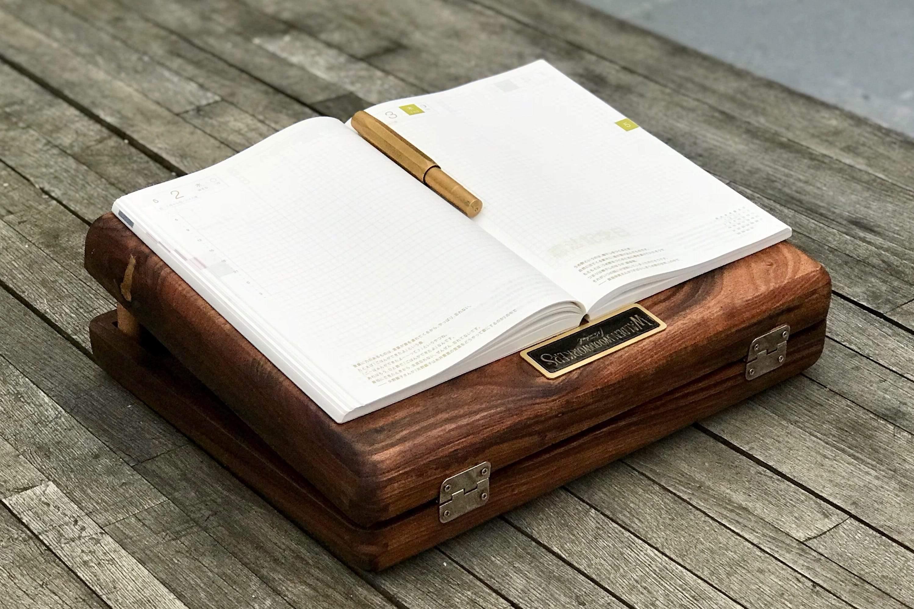 The Writing Box With Notepad on Top - Galen Leather