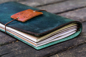 Traveler's Notebook Leather Cover-Crazy Horse Forest Green-Galen Leather