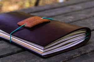 Traveler's Notebook Leather Cover-Dark Brown-Galen Leather