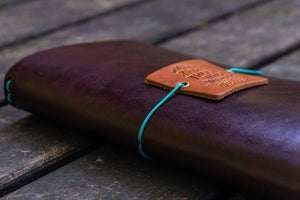 Traveler's Notebook Leather Cover-Dark Brown-Galen Leather