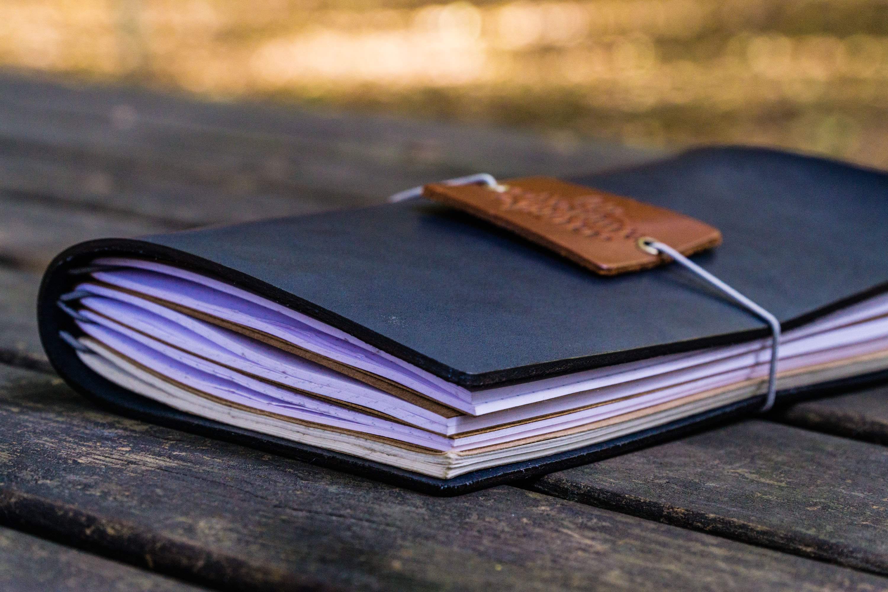 Traveler's Notebook Leather Cover - Navy Blue-Galen Leather