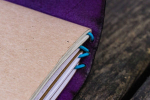 Traveler's Notebook Leather Cover-Purple-Galen Leather