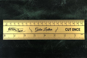 Vintage Inspired Brass Ruler - Imperial & Metric Measurements-Galen Leather