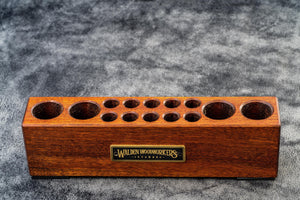 Wood Desk Organizer - Pen and Tool Holder - Mahogany-Galen Leather