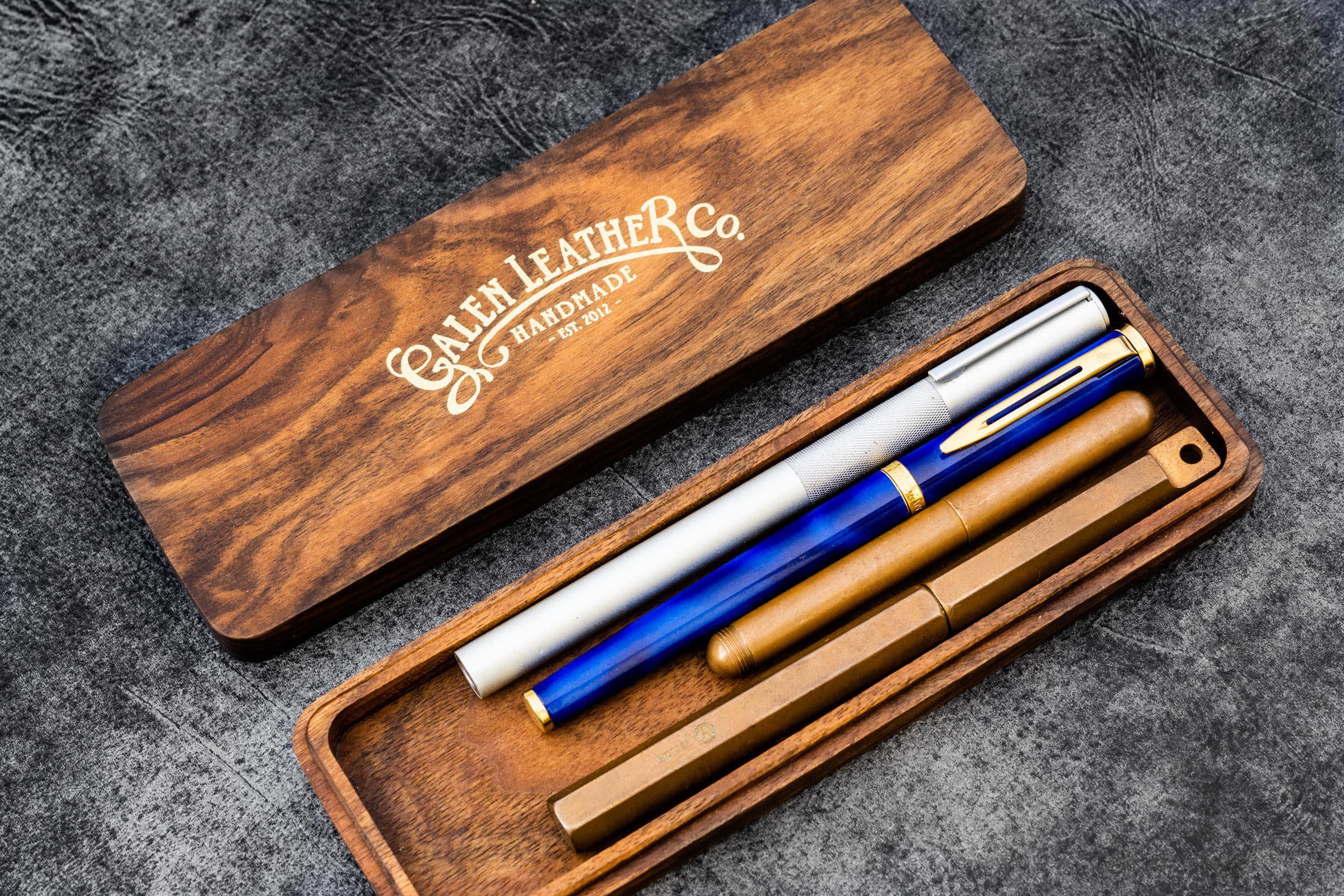 Wooden Pen Case-Galen Leather